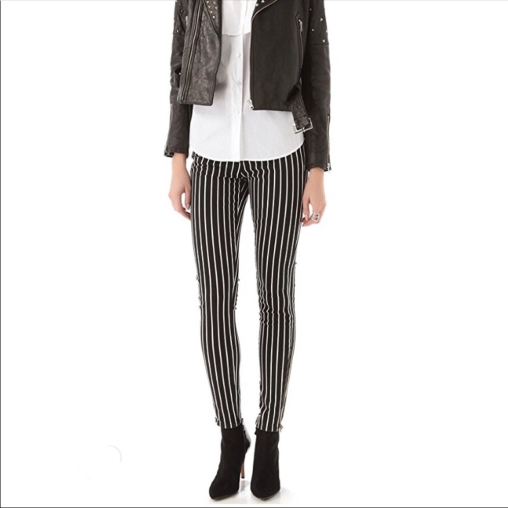 PAIGE Hoxton Ultra Skinny Black Striped Jeans